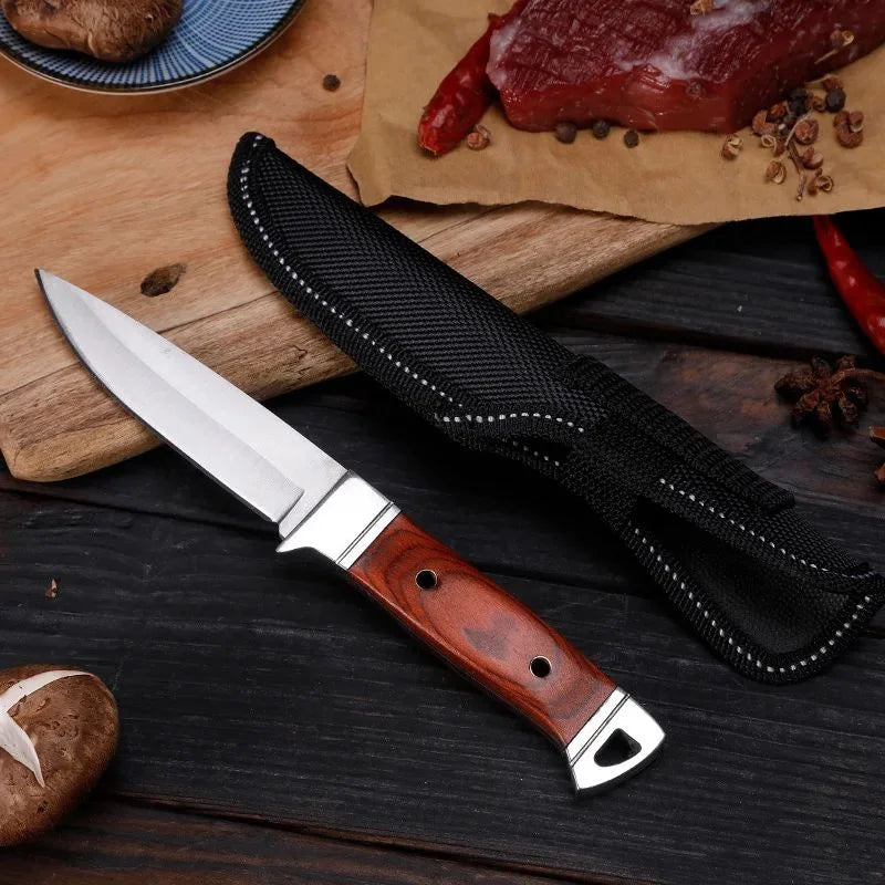 Stainless Steel Boning & Utility Kitchen Knife – Wood Handle Kitchen Knife Axl