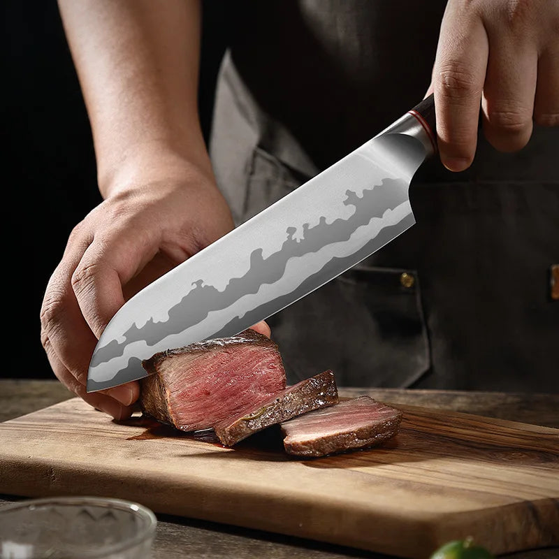 XUAN FENG D2 Steel Chef's Slicer Knife – 9" Wood Handle Blade Chef's Slicer Knife Axl