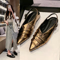 Women's Flat Lace-Up Boat Shoes – Elegant Casual Dress Flats Women's Flat Shoes Axl 41 Gold