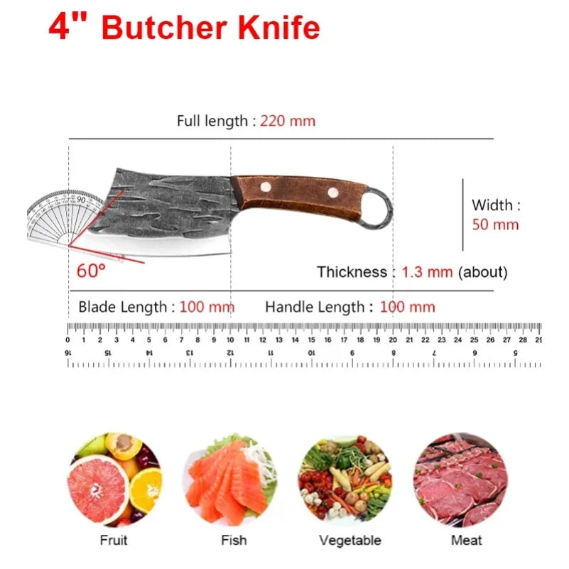 InLeung Cleaver Knife – Hand-Forged Stainless Steel Chef Knife Kitchen Cleaver Knife Axl