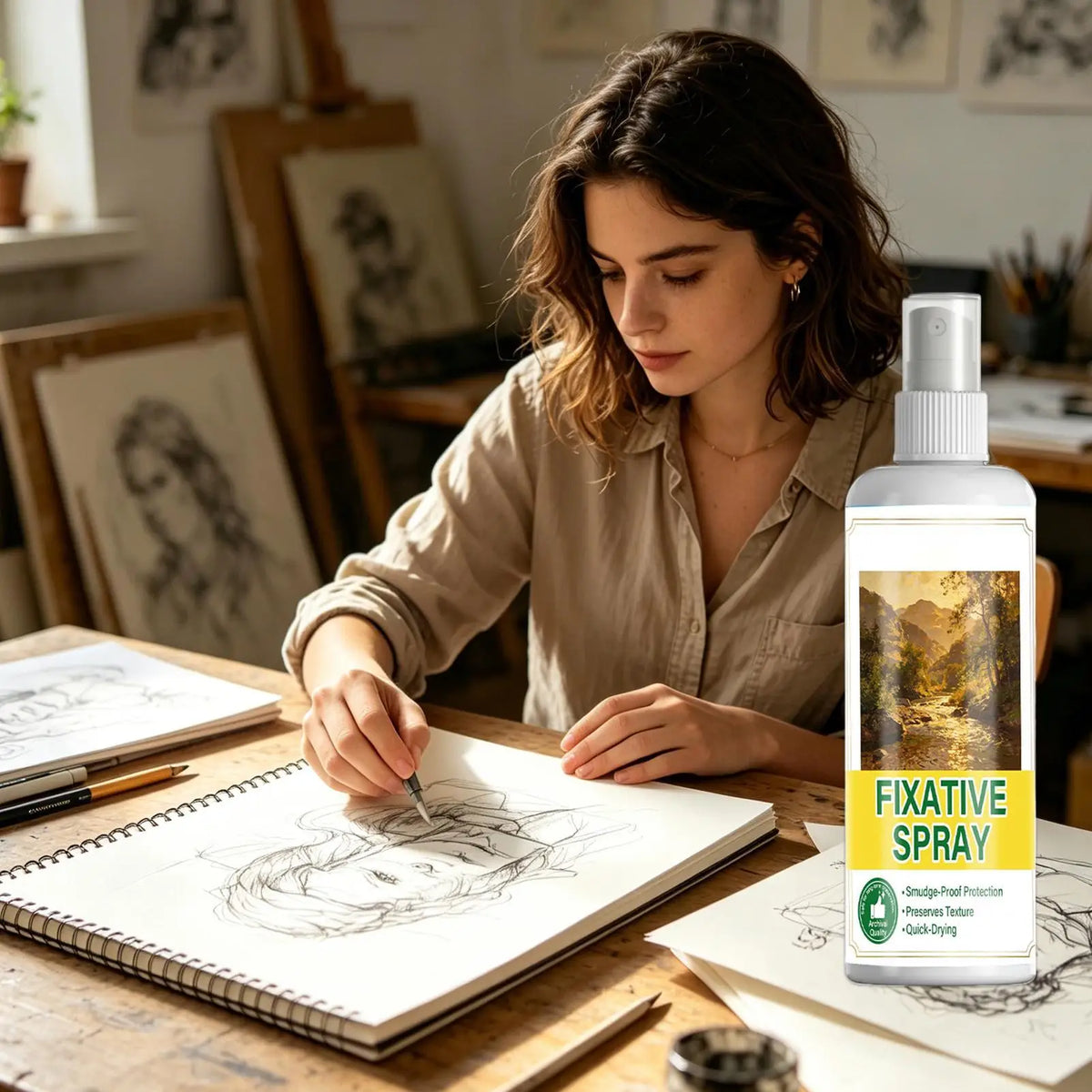 120ml Smudge-Proof Art Fixative Spray – Pastel & Charcoal Art Fixative Spray Axl