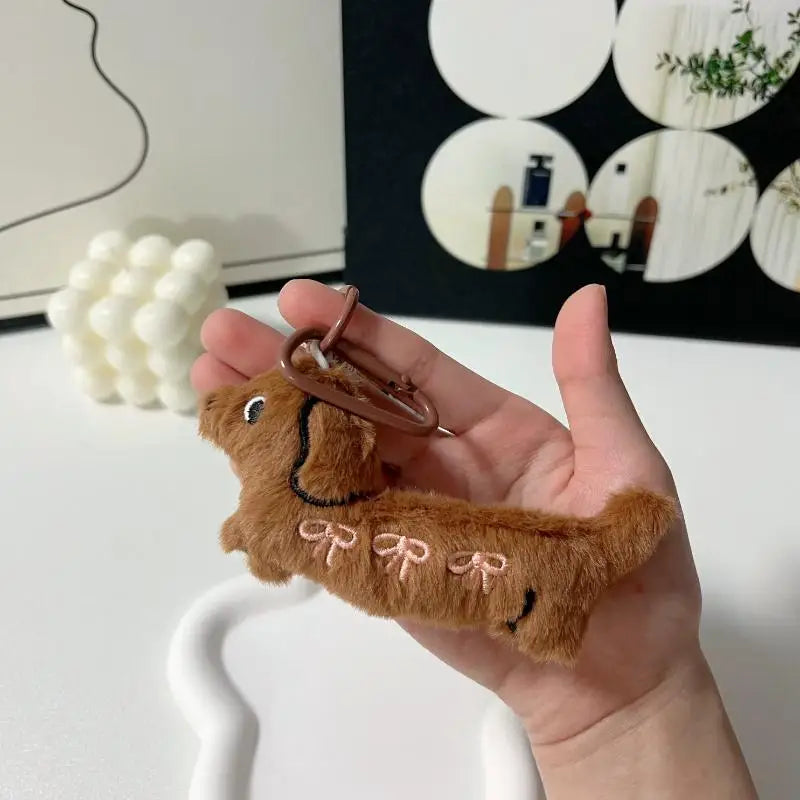 Dachshund Plush Keychain – Cute Stuffed Dog Keyring Pendant Plush Keychain Axl