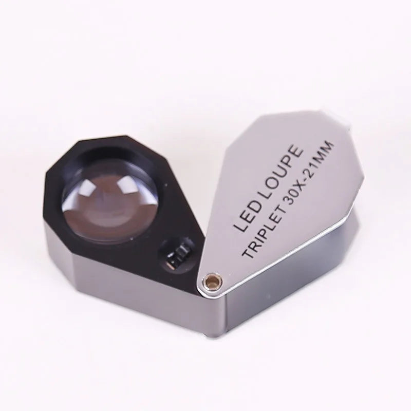 Pocket Foldable Jewellers Magnifying Glass – Coins, Stamps & Gems Jewellers Magnifier Loupe Axl