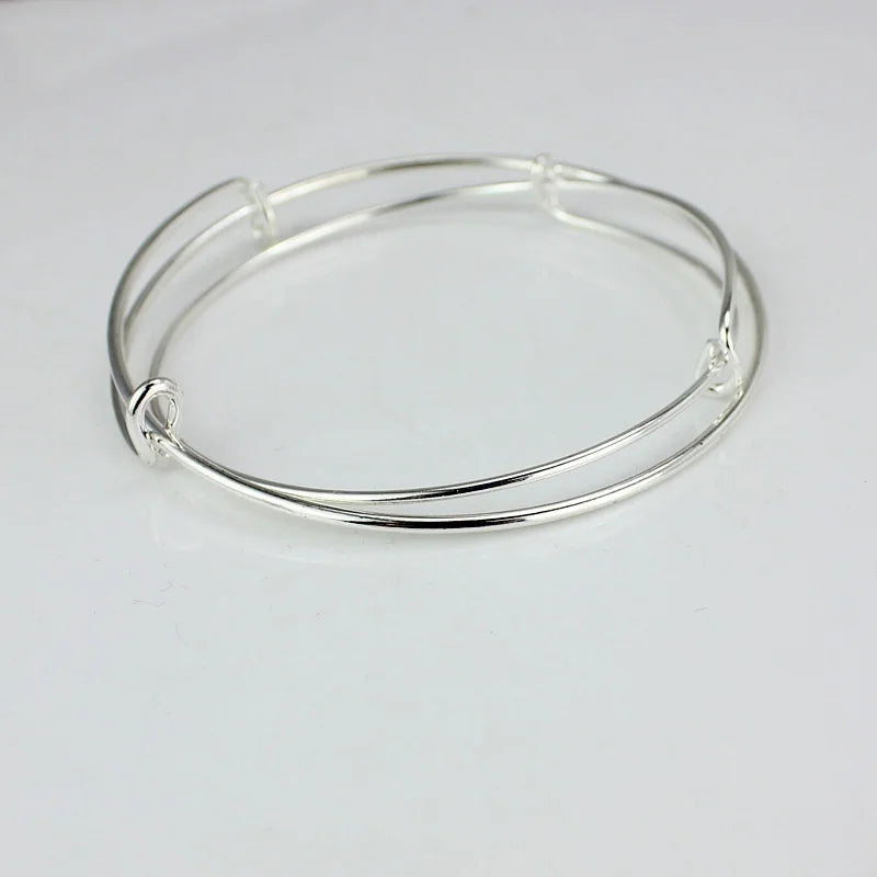 5-Piece Adjustable Wire Wrapped Silver Bangle Bracelet Set Bangle Bracelet Set Axl