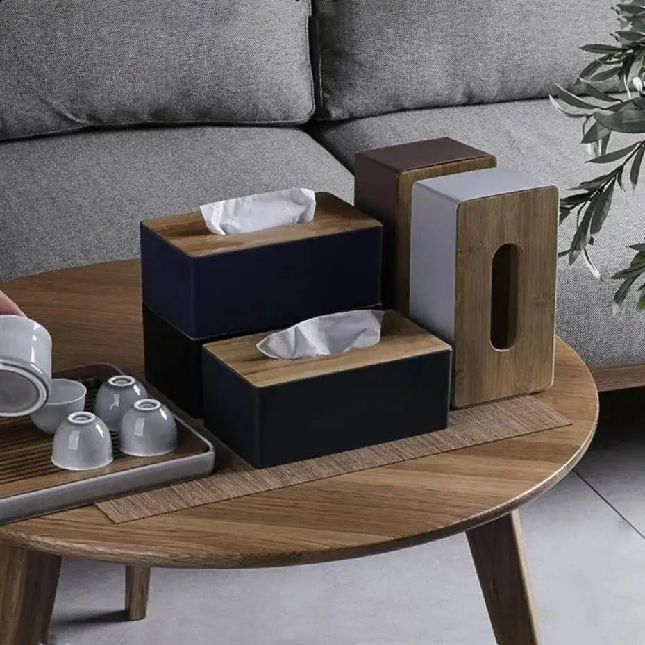 Bamboo Wood Tissue Box Cover | Napkin Holder Home & Hotel Décor Tissue Box Cover Axl