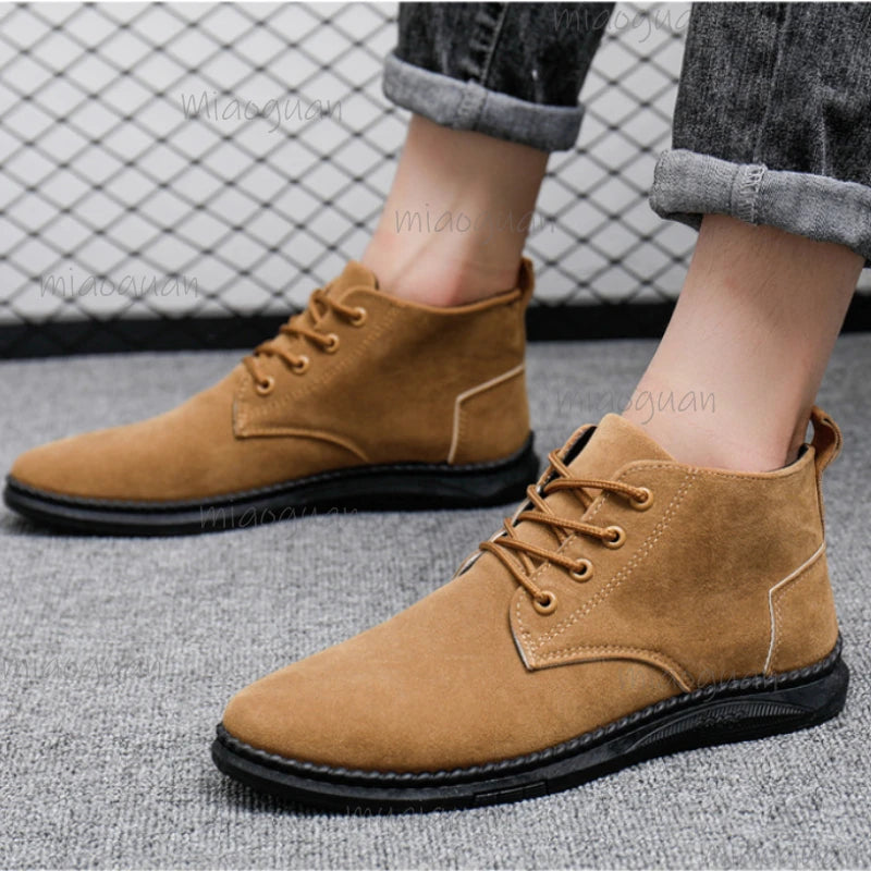 Men's High-Top Lace-Up Ankle Boots – Business Casual Shoes Men's Ankle Boots Axl
