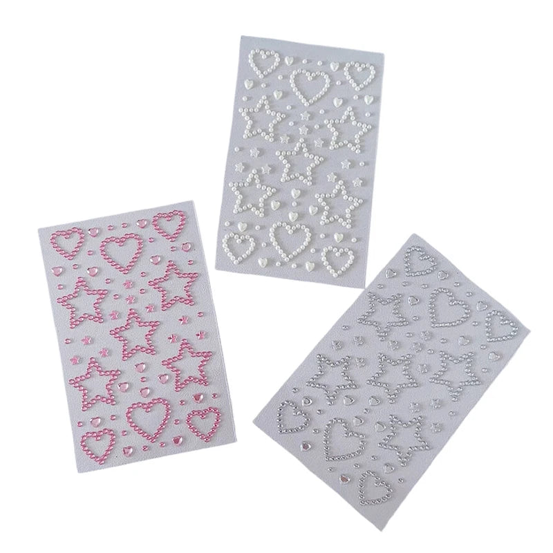 3D Star & Heart Rhinestone Stickers – Kids DIY Craft Decor Rhinestone Craft Stickers Axl