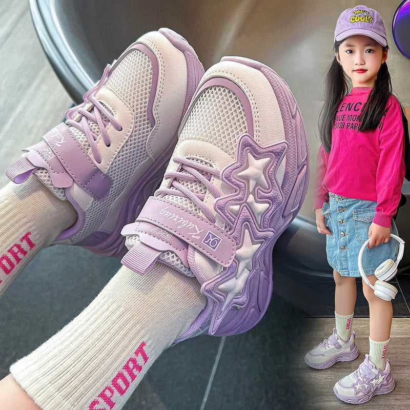 Girls Air Mesh Sneakers – Kids Casual Sports Running Shoes Girls Kids Sneakers Axl