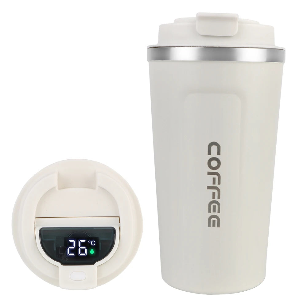 510ml Thermal Travel Mug with LED Temperature Display Thermal Travel Mug Axl White With Display 510ml