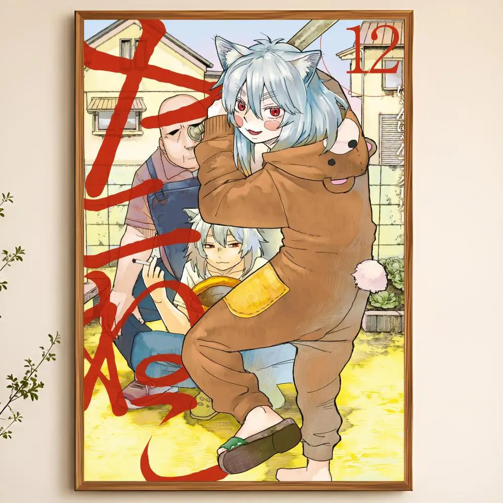 Yani Neko Peel-and-Stick PVC Wall Poster – HD Anime Art Wall Art Poster Axl White12 50X70cmNoframe