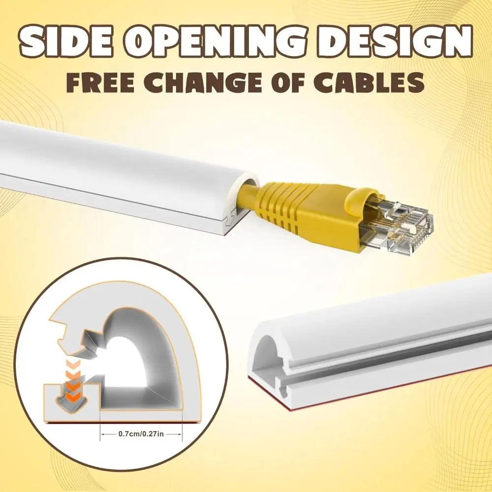 Self-Adhesive Cable Raceway – 1m Wall Cord Hider & Wire Cover Cable Raceway Axl