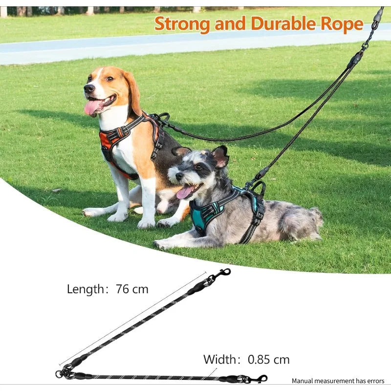 30-Inch 2-Way Dog Lead Splitter – No-Tangle Double Dog Leash Dog Leash Coupler Axl