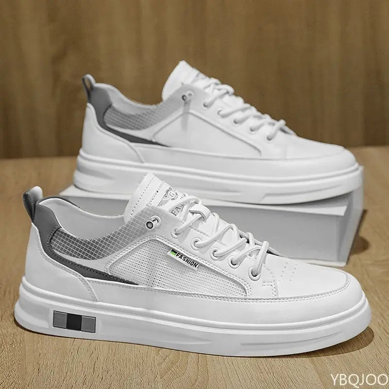 YBQJOO Men's Breathable Mesh Sneakers – Casual White Shoes Men's Casual Sneakers Axl