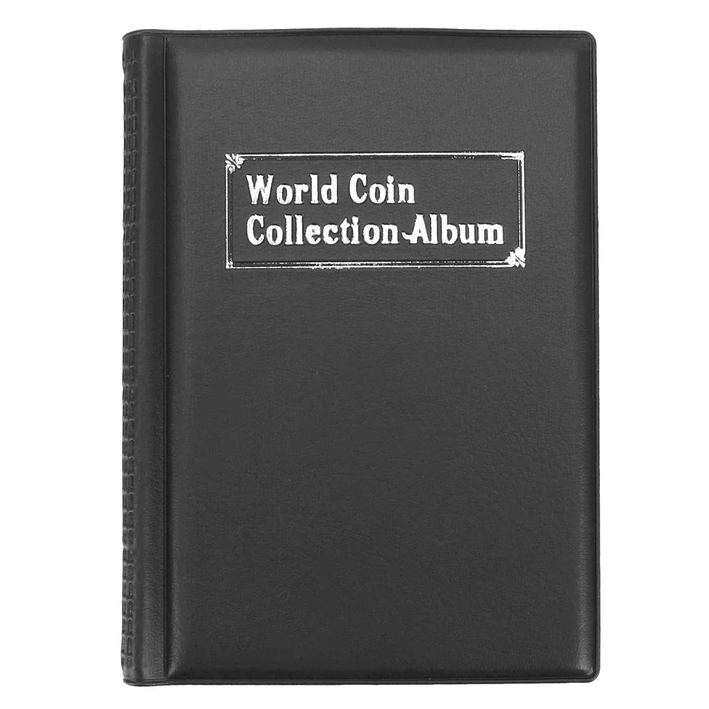 PU Leather Coin Collection Album – 60 or 120 Pocket Organizer Coin Collection Album Axl Black