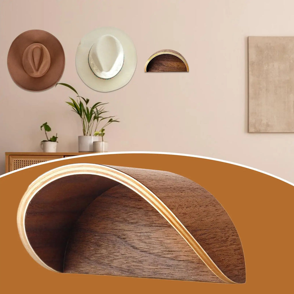 Wooden Cowboy Hat Rack | Wall-Mounted Western Hat Organizer Wall Hat Rack Axl