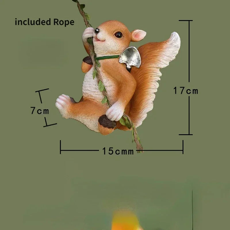 Resin Squirrel Statue – Garden & Home Miniature Décor Gift Garden Figurine Axl