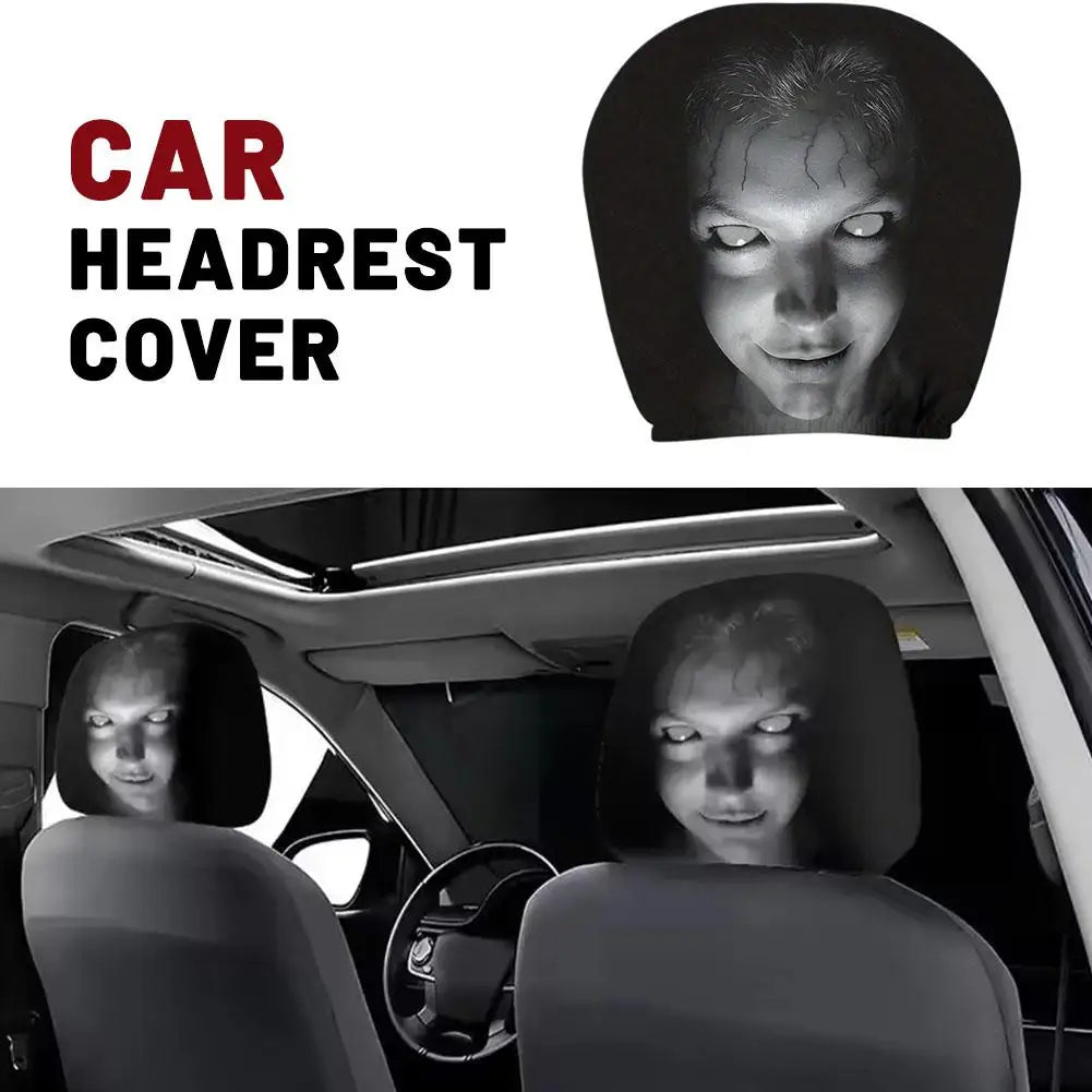 2-Pack Horror Design Car Headrest Covers – Universal Fit Car Headrest Covers Axl