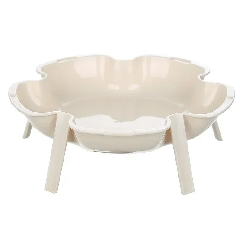 Stackable Flower-Shaped Plates – Mini Fruit & Dessert Dish Set Dessert Plate Set Axl Beige