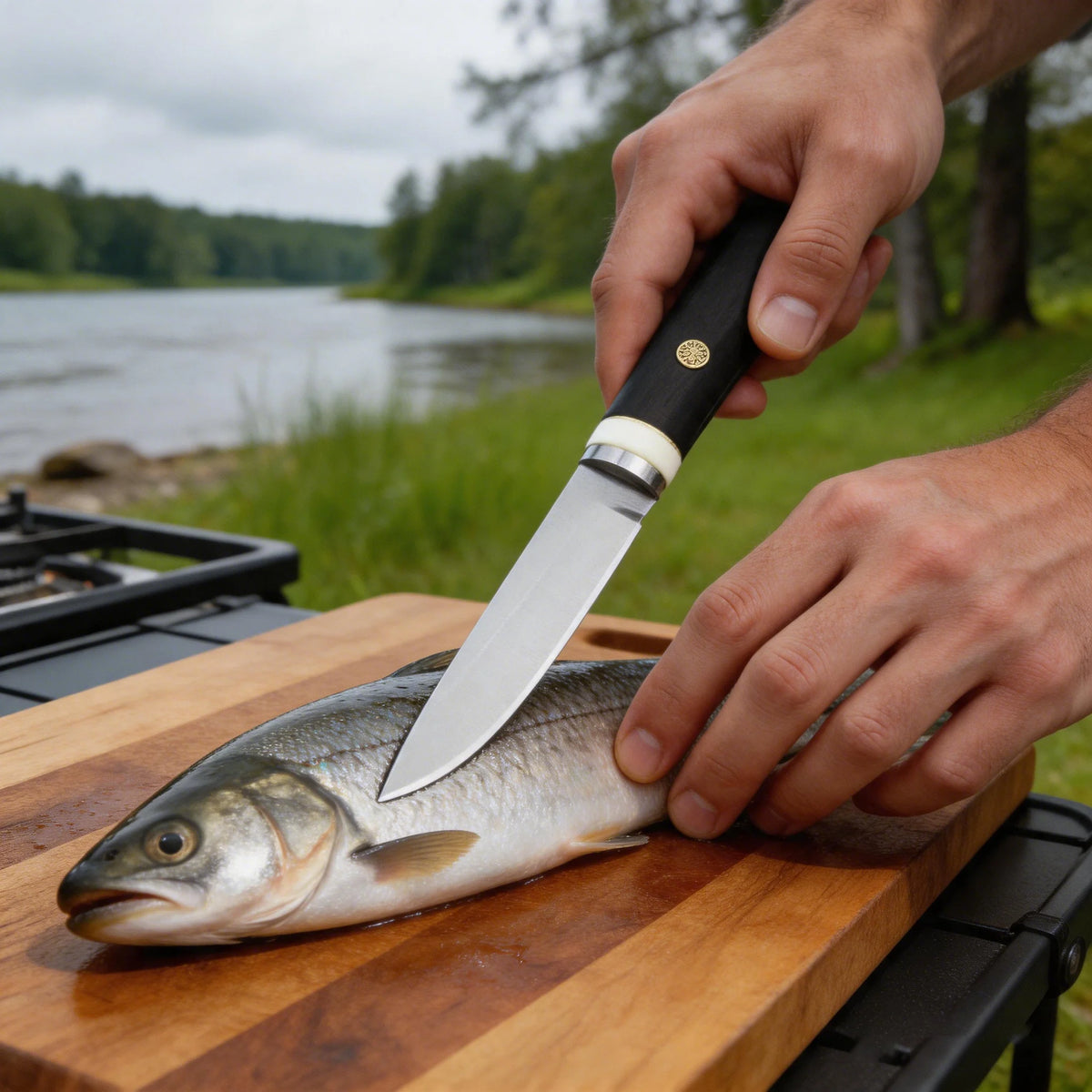 Outdoor Camping Pocket Knife – Stainless Steel & Wood Handle Camping Pocket Knife Axl