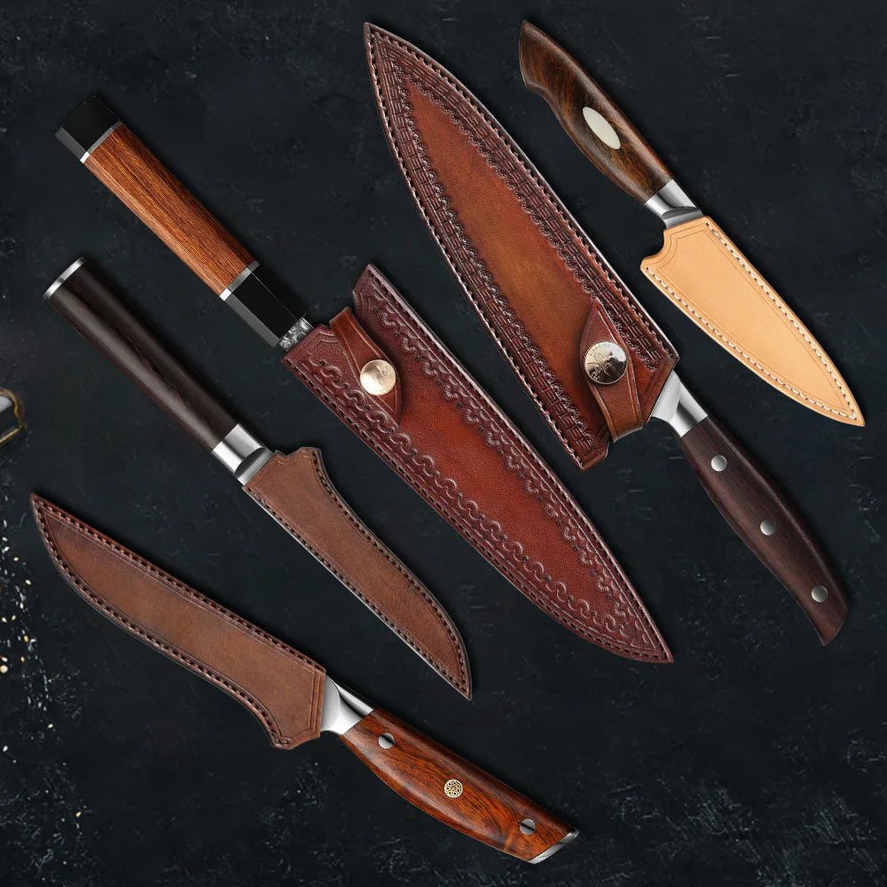 XINZUO Full-Grain Leather Knife Sheath | Chef & Utility Cover Leather Knife Sheath Axl