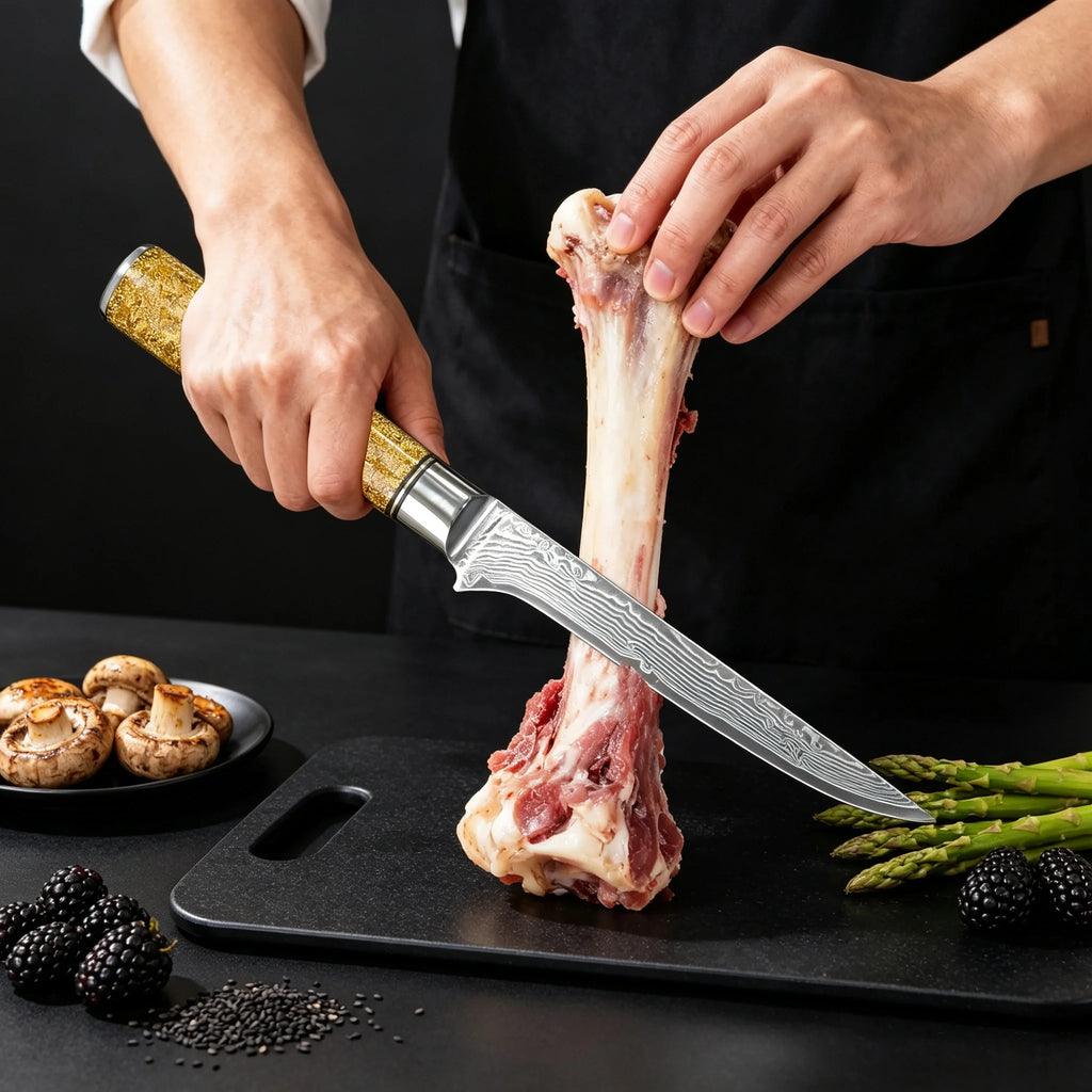 67-Layer Damascus Steel Chef Knife – Boning & Slicing Damascus Chef Knife Axl