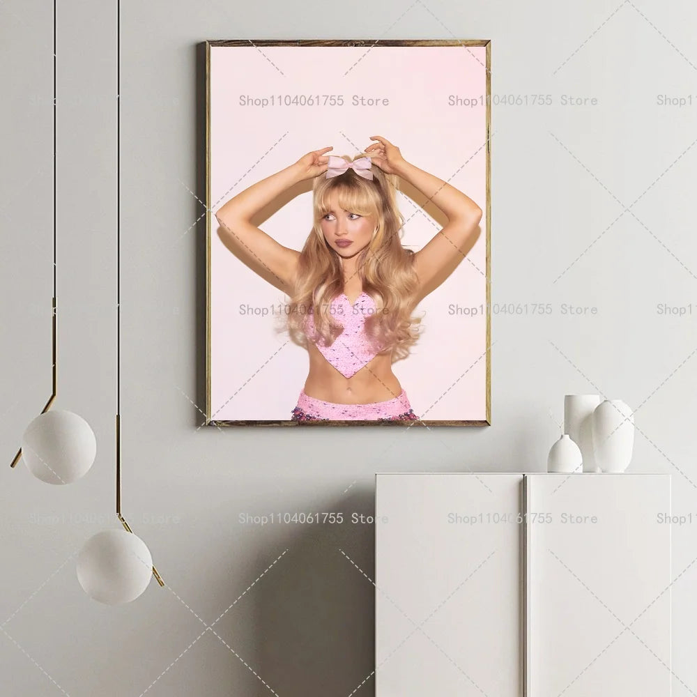 Sabrina Carpenter Poster – Self-Adhesive Waterproof Wall Sticker Wall Art Poster Axl