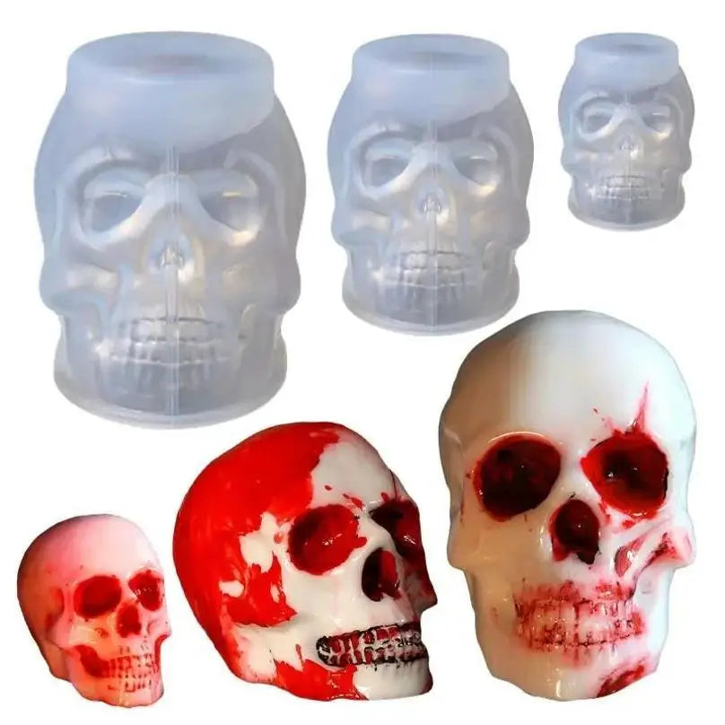 Halloween Skull Silicone Mold – Resin, Candle & Keychain DIY Silicone Craft Mold Axl