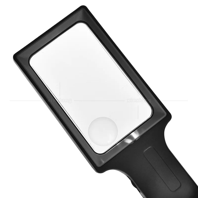 Handheld Magnifying Glass 3–8X 20 LED Lights HD Square Loupe Illuminated Magnifier Axl