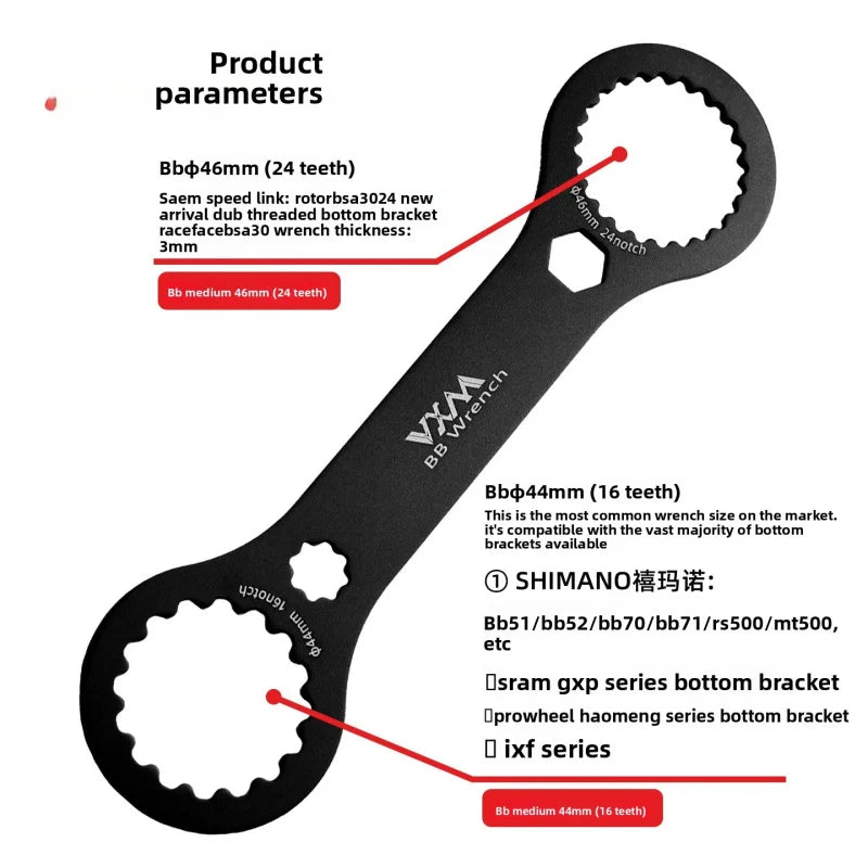 BB44-46BB Bottom Bracket Wrench – Crankset Removal Tool Bottom Bracket Wrench Axl