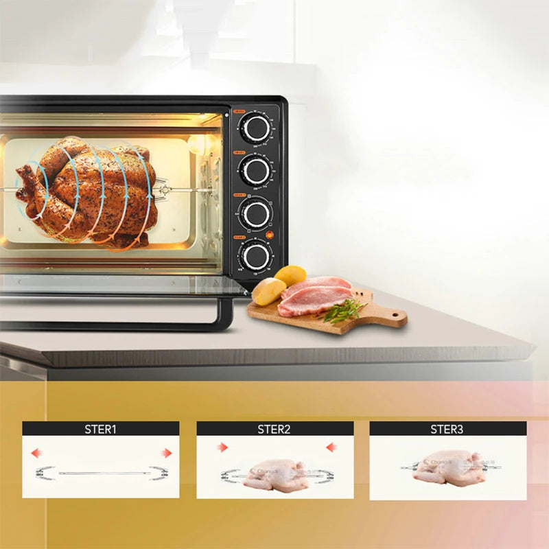 Rotisserie Chicken Skewer Rack – Steel BBQ & Oven Roasting Fork Rotisserie Roasting Rack Axl