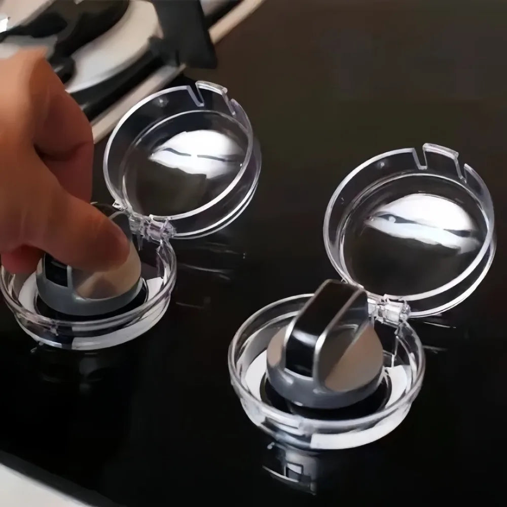 Gas Stove Knob Covers 2pcs – Child Safety Lock Universal Fit Kitchen Safety Cover Axl