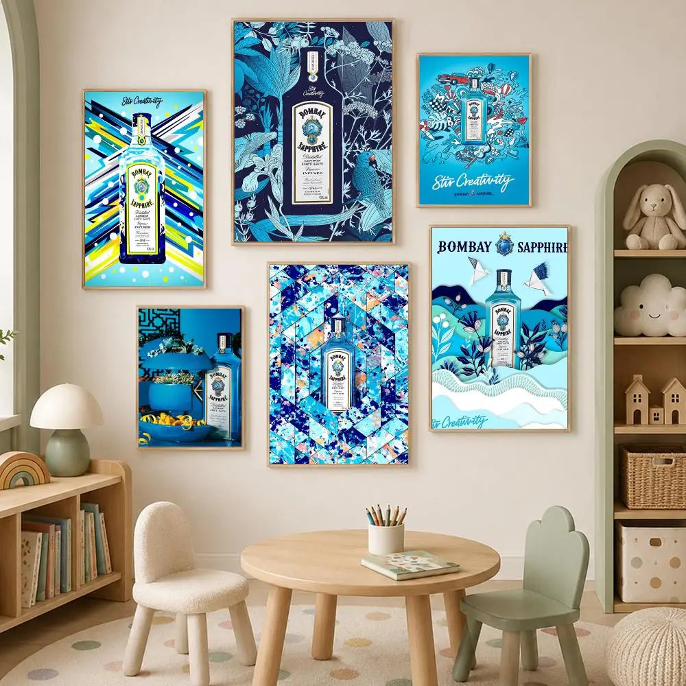 Bombay Sapphire Gin Wall Art Poster – Self-Stick HD Decor Wall Art Poster Axl
