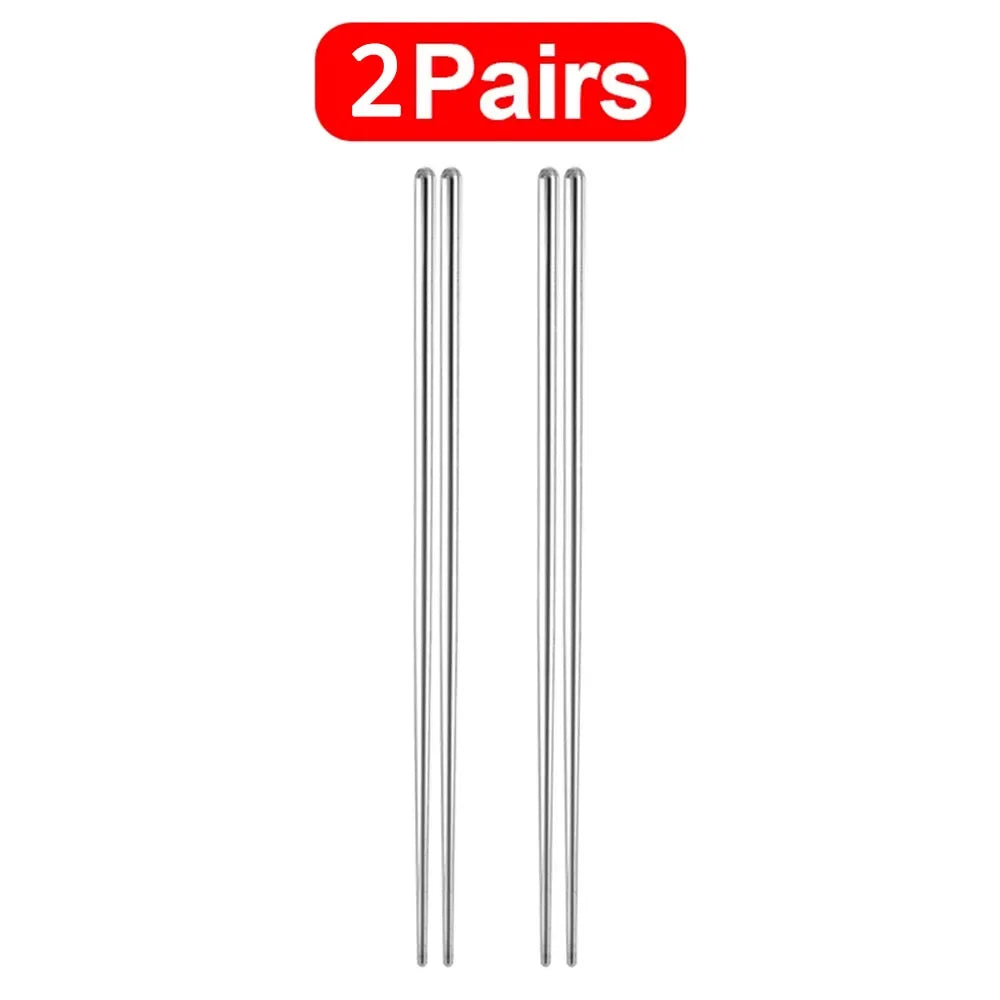 Stainless Steel Chopsticks Set – Non-Slip Reusable Cutlery Chopstick Cutlery Set Axl 2 pairs