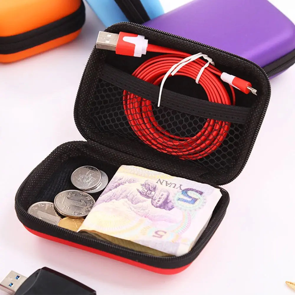 Portable EVA Hard Case – Earbuds, USB & Card Organizer Electronics Carry Case Axl