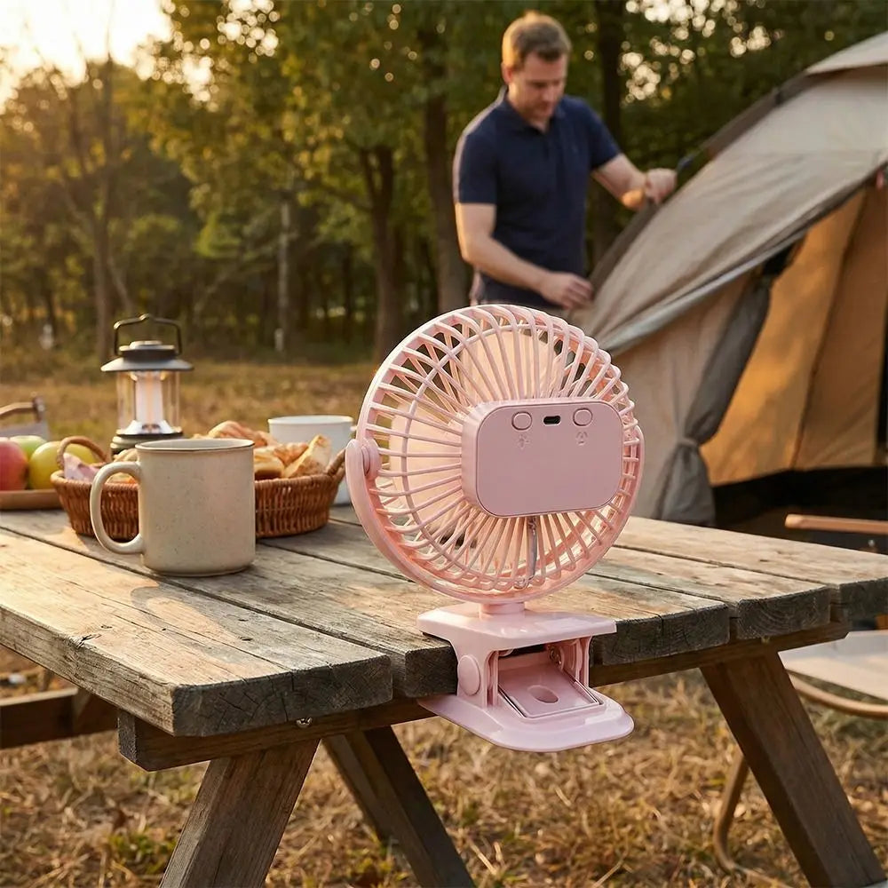 USB Rechargeable Clip-On Fan Light Combo – Silent & Portable Clip-On Fan Light Axl