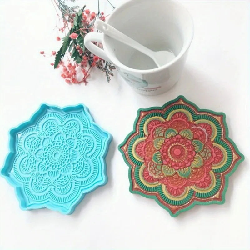 Mandala Silicone Coaster Mold – Epoxy Resin DIY Craft Mould Resin Casting Mold Axl