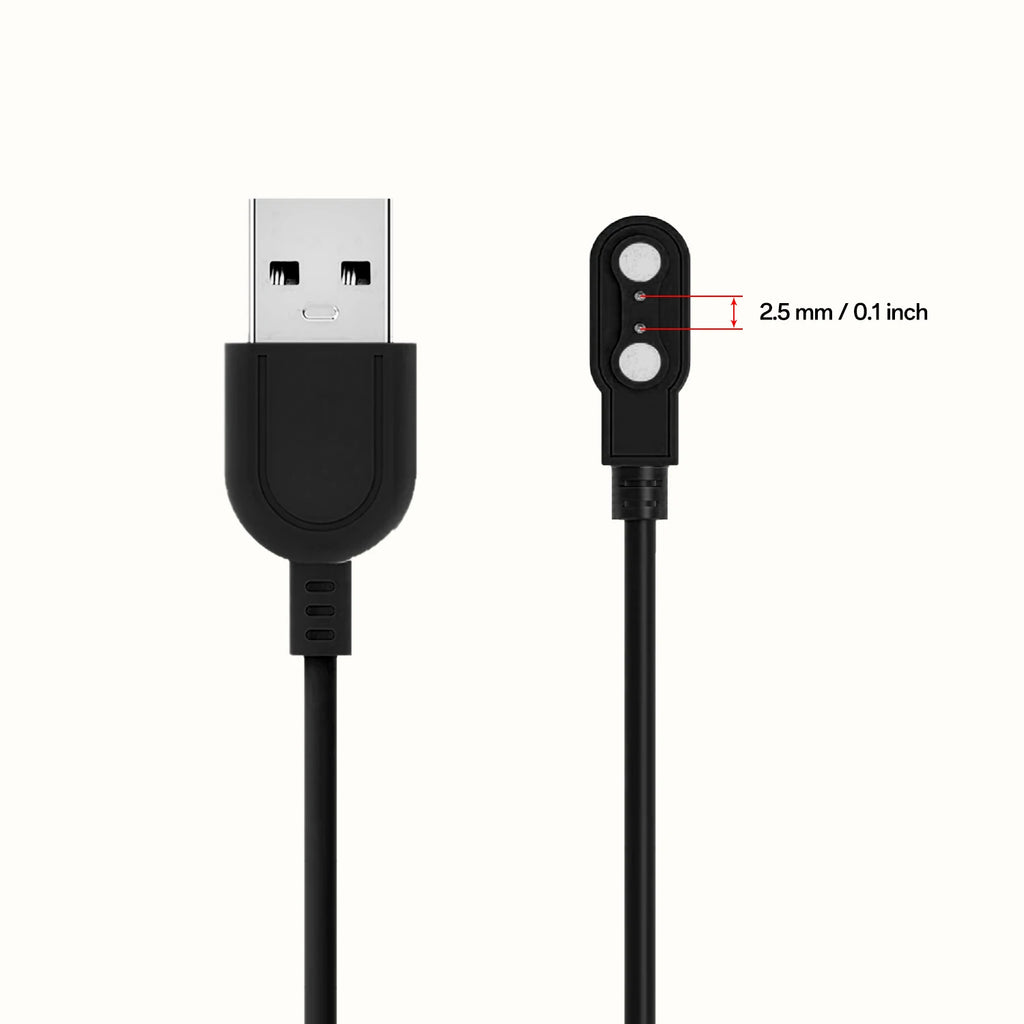 2-Pack 2-Pin 2.5mm Magnetic Smart Watch Charging Cable USB Smart Watch Charger Axl
