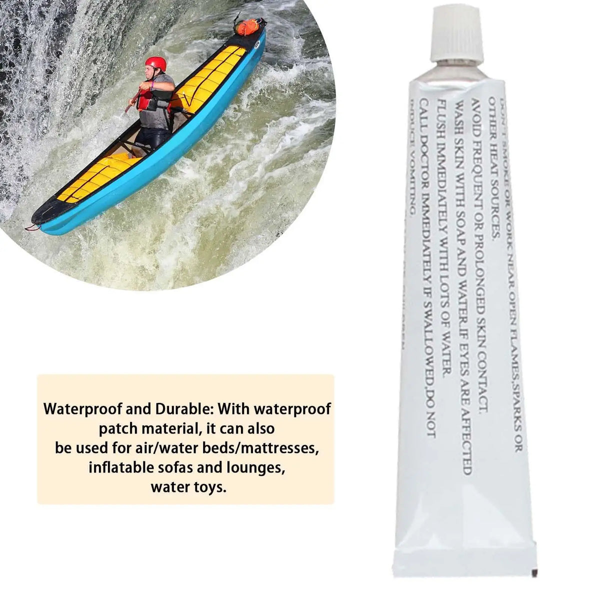 Waterproof PVC Repair Glue 30ml – Kayak & Inflatable Boat Fix PVC Repair Adhesive Axl