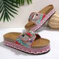 Women's Platform Wedge Thong Sandals – Ethnic Style, Sizes 5–14 Platform Wedge Sandals Axl 36 Red