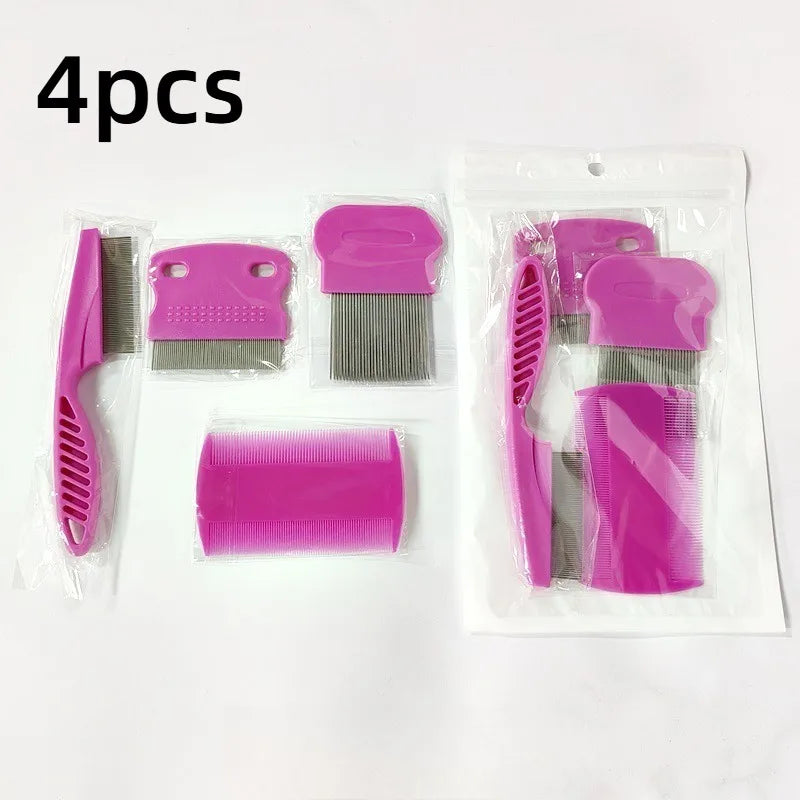 Pet Grooming Comb Set – Dog & Cat Dematting & Flea Combs Pet Grooming Comb Axl Pink-4pcs