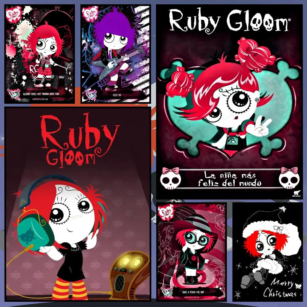 Ruby Gloom Waterproof PVC Wall Poster – Peel & Stick HD Art Wall Art Poster Axl