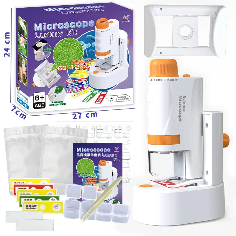 Kids Pocket Microscope Kit 60-120X – Educational Handheld Toy Educational Science Toy Axl 23