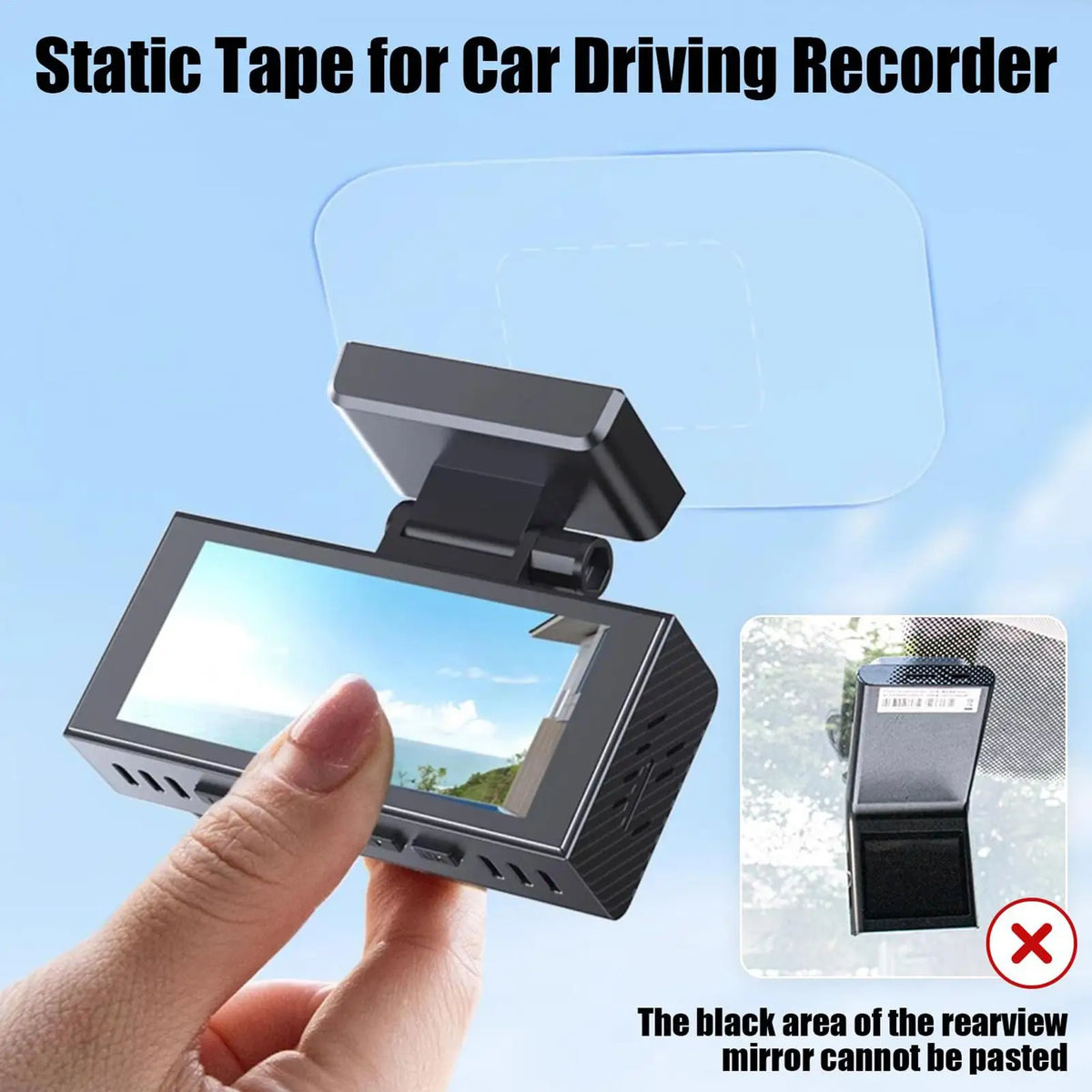 6-Pack Dashcam Windshield Mount Film – Static Cling HUD Stickers Windshield Mount Film Axl