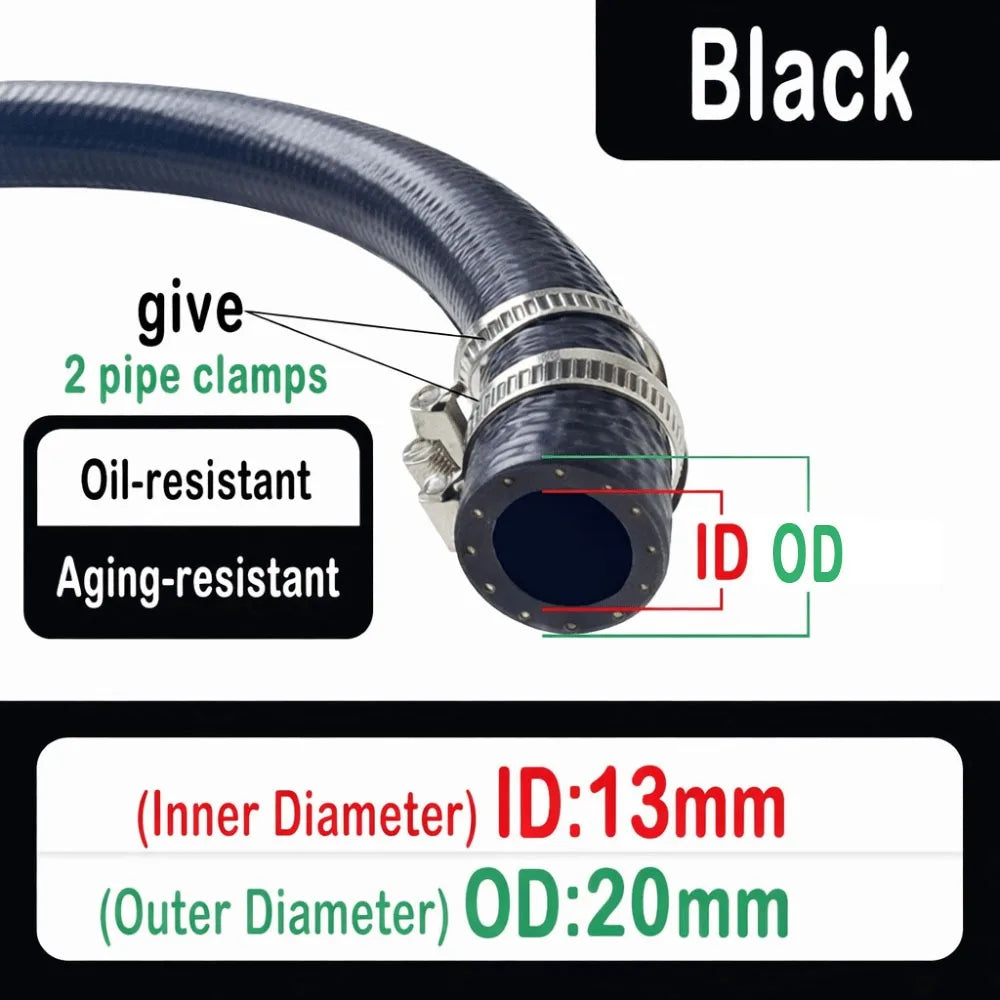 NBR Oil Resistant Fuel Line Hose 4–14mm ID | Car, Moto, Truck Fuel Line Hose Axl ID 13MM - OD 20MM