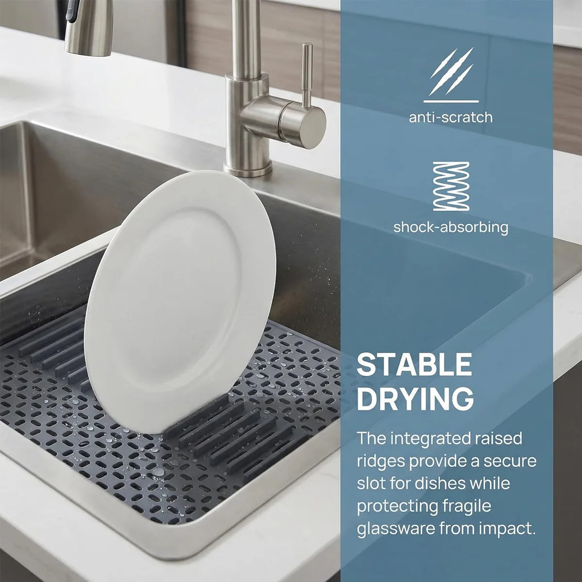 Silicone Sink Mat Protector 16.9"×12.5" | Non-Slip Kitchen Pad Sink Mat Protector Axl