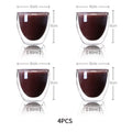 KEMORELA 4-Pack Double Wall Glass Cups 80ml – Heat-Resistant Double Wall Glass Set Axl 80ml 4pcs 301-400ml