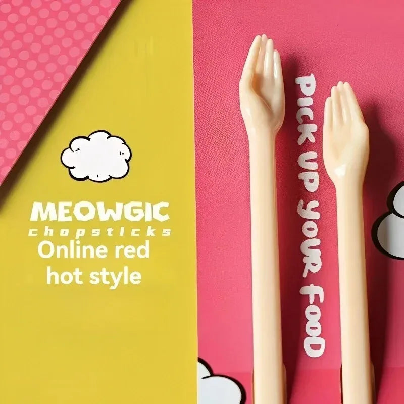 Cat Claw Chopsticks – Creative Reusable Plastic Palm Chopsticks Novelty Chopsticks Axl