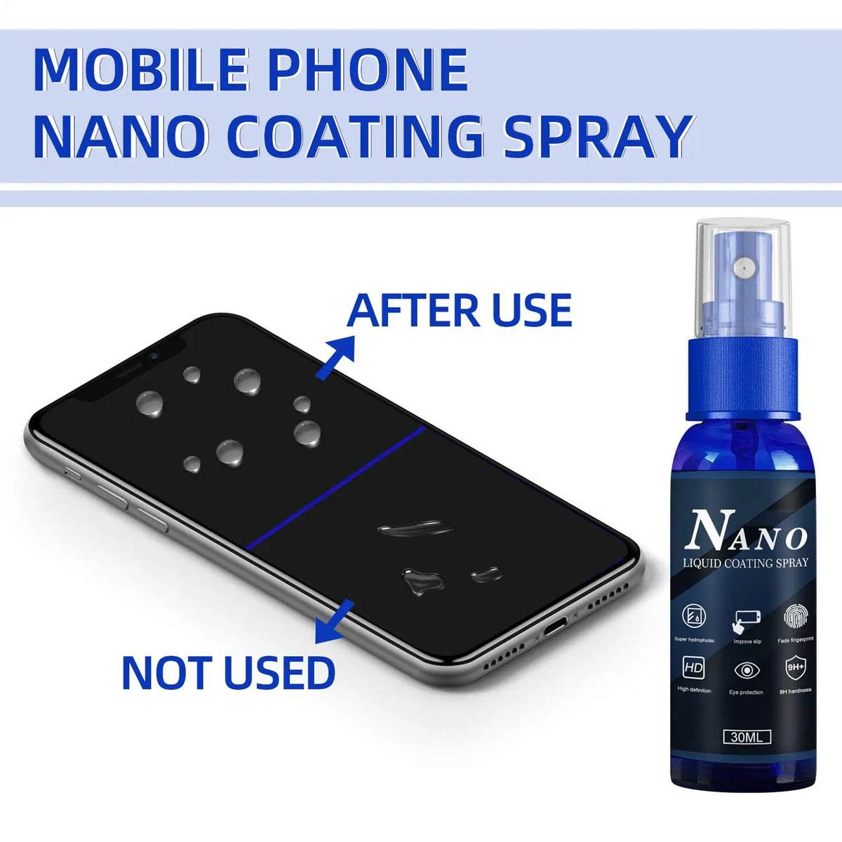 Liquid Screen Protector Spray – Hydrophobic Oleophobic 30ml Screen Protector Spray Axl