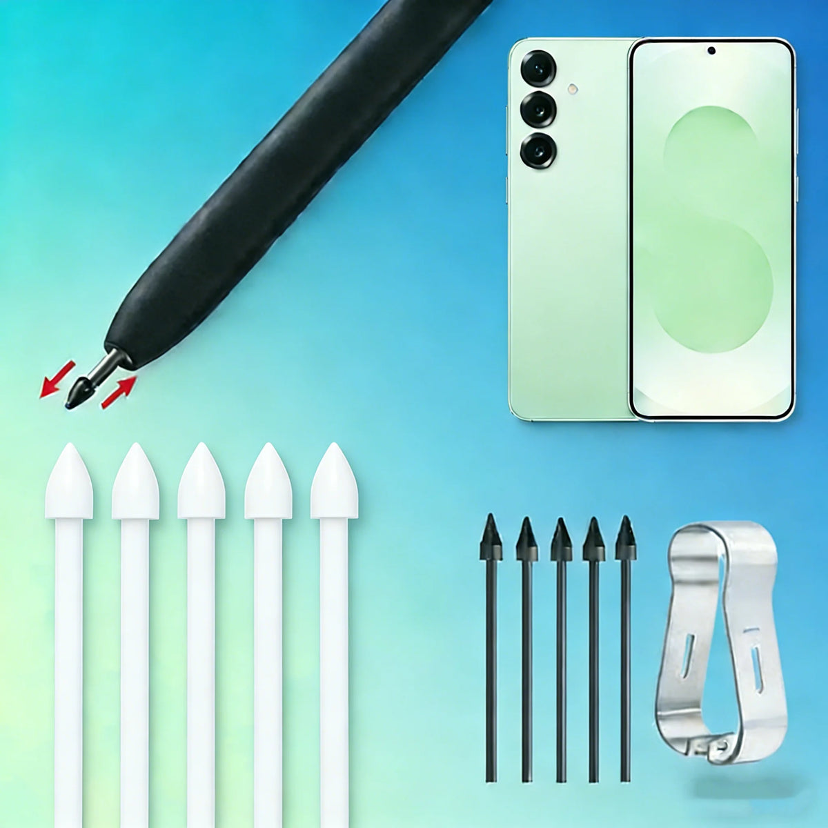 Samsung Galaxy Tab S Pen Replacement Tips 5-Pack – S6 S7 S8 Stylus Pen Tips Axl