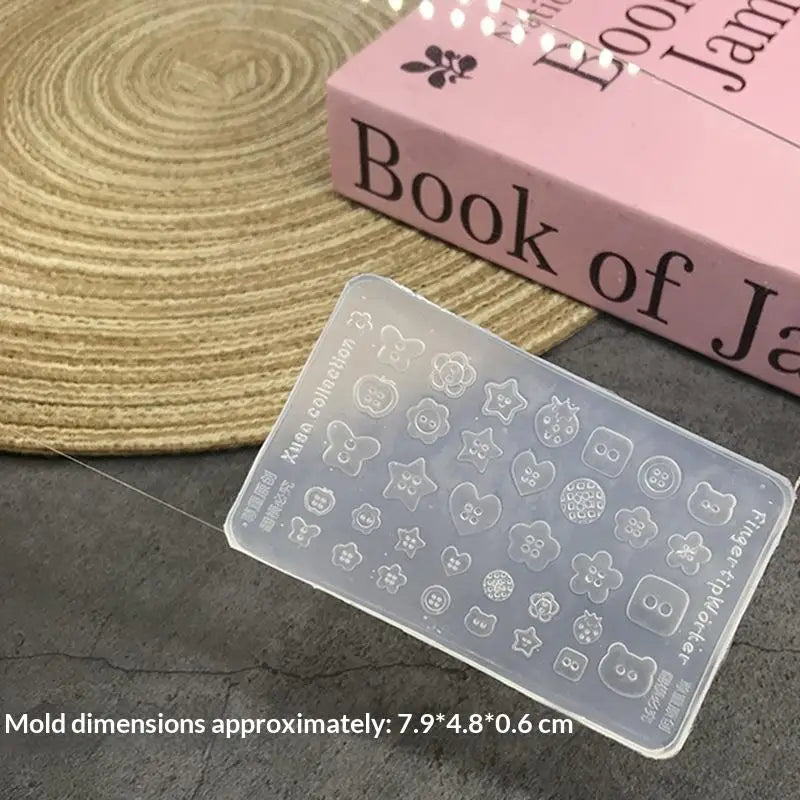 3D Button Nail Art Silicone Mold – DIY Resin Charm Tool Nail Art Mold Axl A3